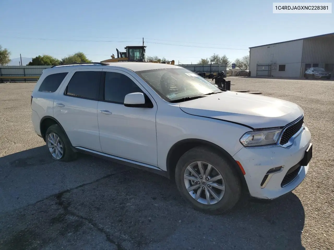 Auction sale of the 2022 Dodge Durango , vin: 1C4RDJAGXNC228381, lot number: 90668185