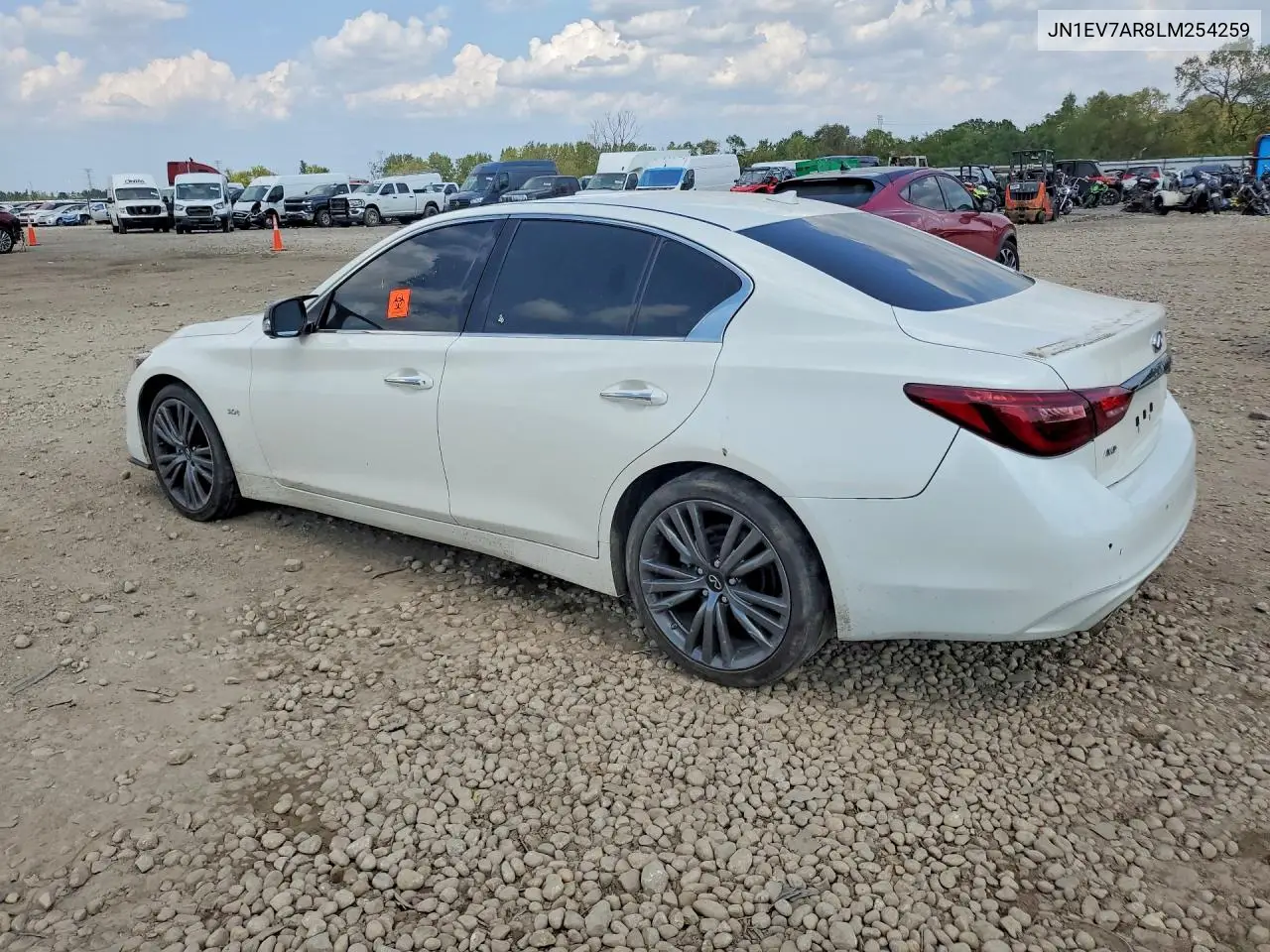 Auction sale of the 2020 Infiniti Q50 , vin: JN1EV7AR8LM254259, lot number: 66535196