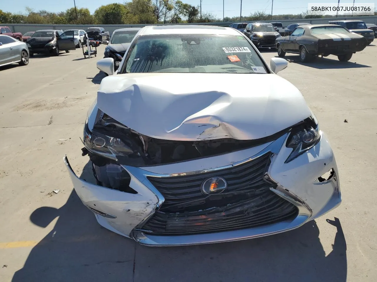 Auction sale of the 2018 Lexus ES , vin: 58ABK1GG7JU081766, lot number: 80321874