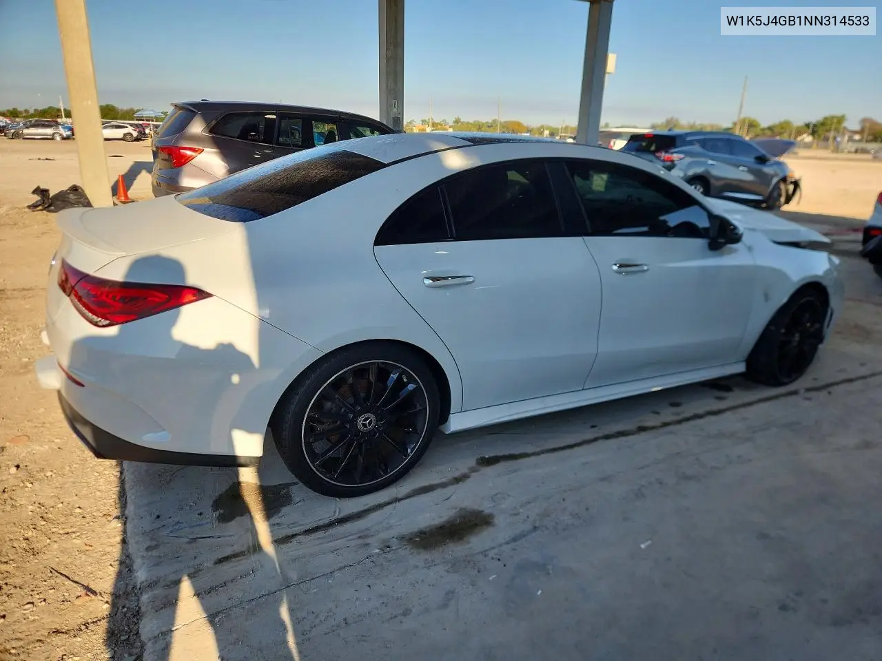 Auction sale of the 2022 Mercedes Benz CLA klasse , vin: W1K5J4GB1NN314533, lot number: 47266256