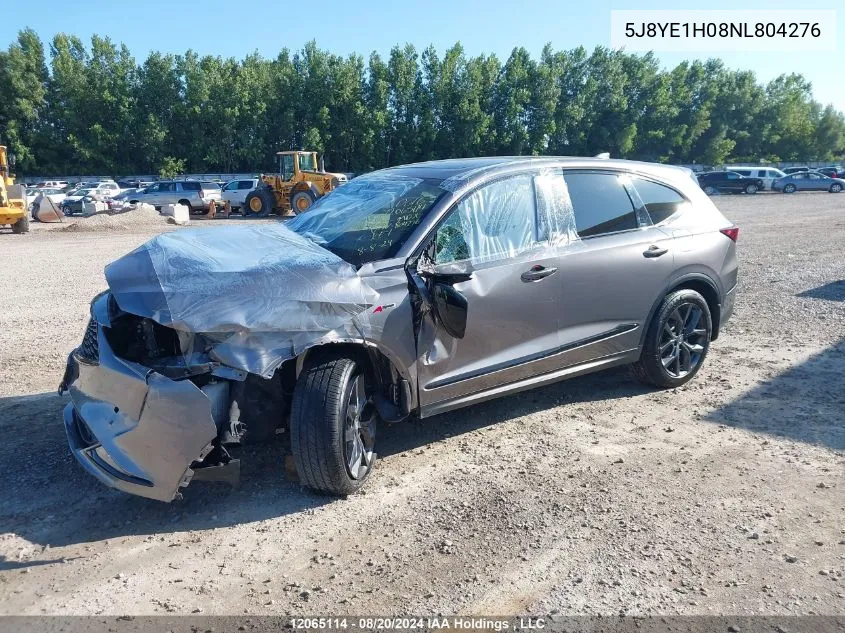 Auction sale of the 2022 Acura MDX , vin: 5J8YE1H08NL804276, lot number: 12065114