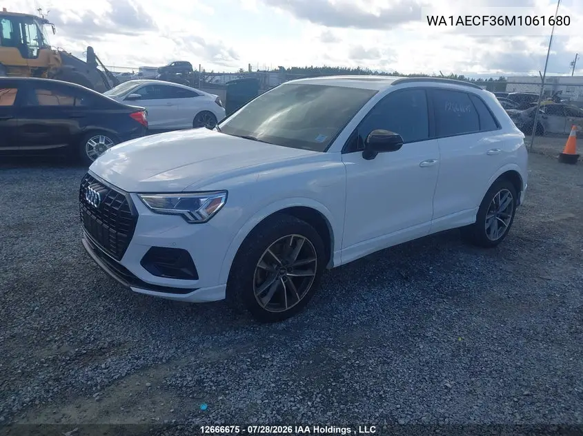 Auction sale of the 2021 Audi Q3 , vin: WA1AECF36M1061680, lot number: 12666675