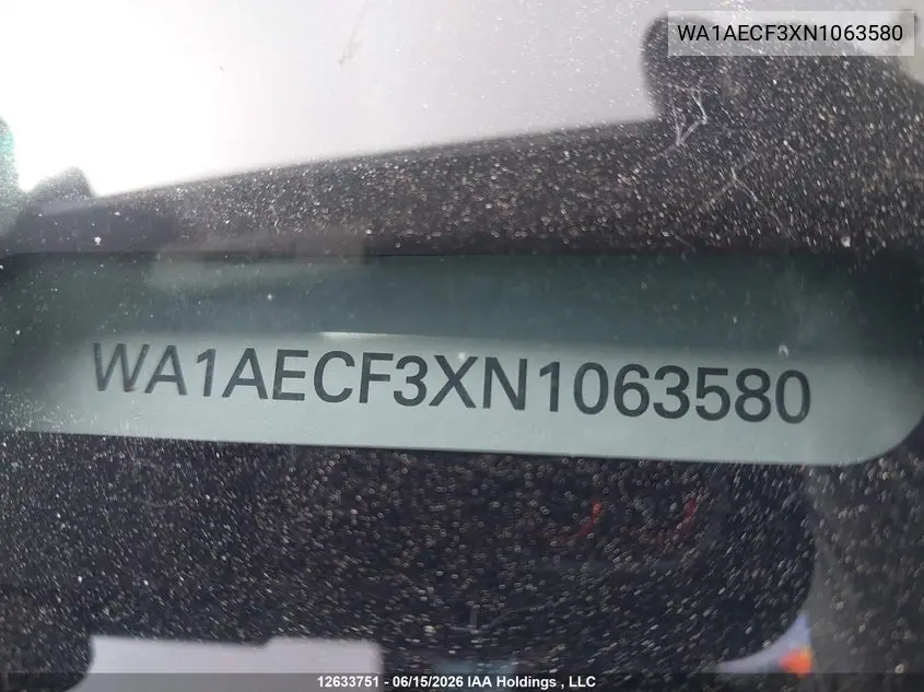 Auction sale of the 2022 Audi Q3 , vin: WA1AECF3XN1063580, lot number: 12633751
