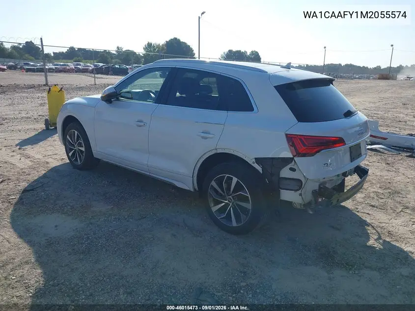 Auction sale of the 2021 Audi Q5 , vin: WA1CAAFY1M2055574, lot number: 46015473