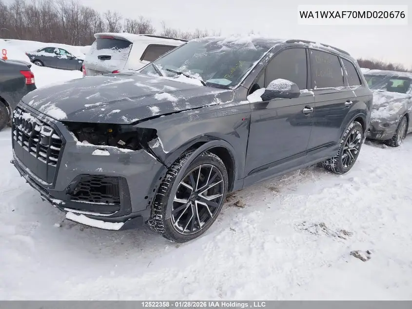 Auction sale of the 2021 Audi Q7 , vin: WA1WXAF70MD020676, lot number: 12522358