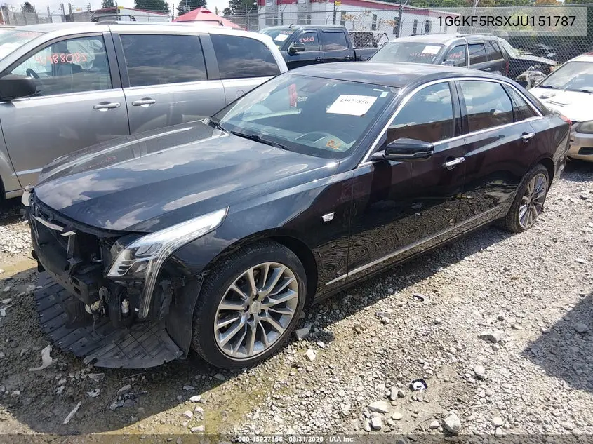 Auction sale of the 2018 Cadillac CT6 , vin: 1G6KF5RSXJU151787, lot number: 45927856