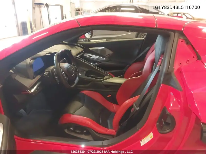 Auction sale of the 2020 Chevrolet Corvette , vin: 1G1Y83D43L5110700, lot number: 12635130