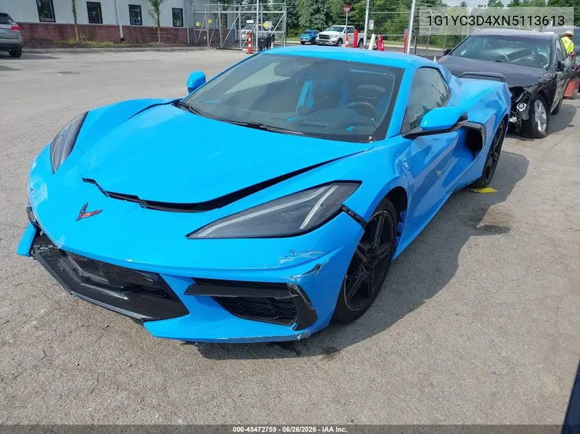 Auction sale of the 2022 Chevrolet Corvette , vin: 1G1YC3D4XN5113613, lot number: 45472759