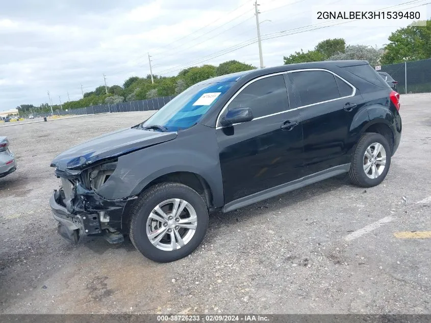 Auction sale of the 2017 Chevrolet Equinox , vin: 2GNALBEK3H1539480, lot number: 38726233