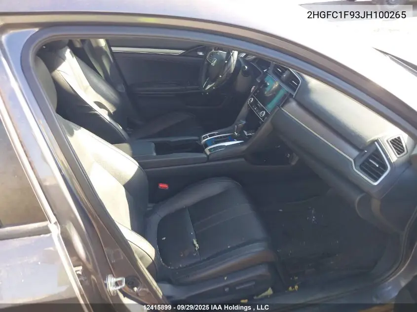 Auction sale of the 2018 Honda Civic , vin: 2HGFC1F93JH100265, lot number: 12415899