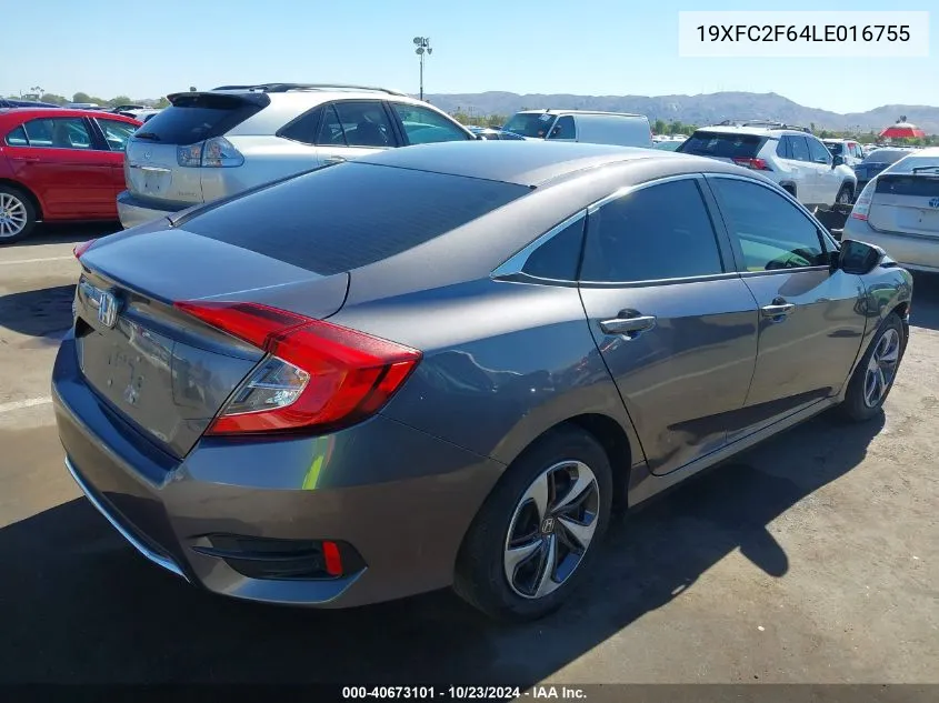 Auction sale of the 2020 Honda Civic , vin: 19XFC2F64LE016755, lot number: 40673101