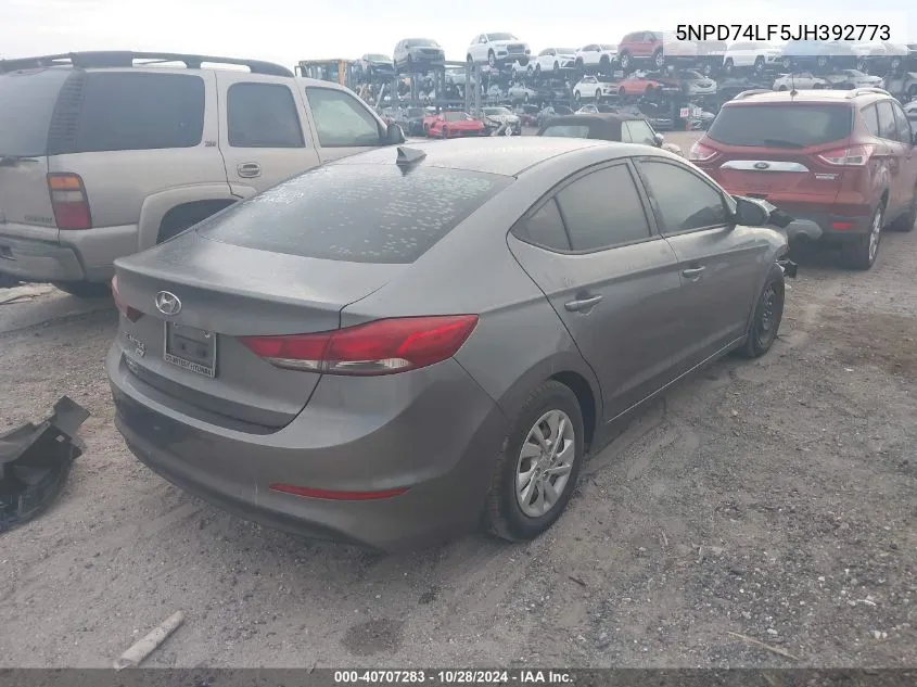 Auction sale of the 2018 Hyundai Elantra , vin: 5NPD74LF5JH392773, lot number: 40707283