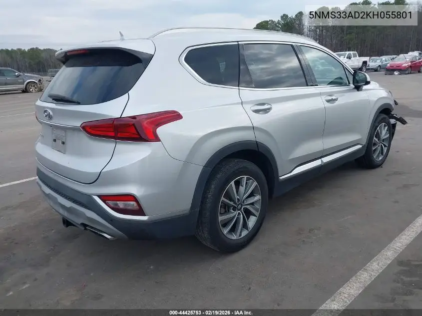 Auction sale of the 2019 Hyundai Santa Fe , vin: 5NMS33AD2KH055801, lot number: 44425753