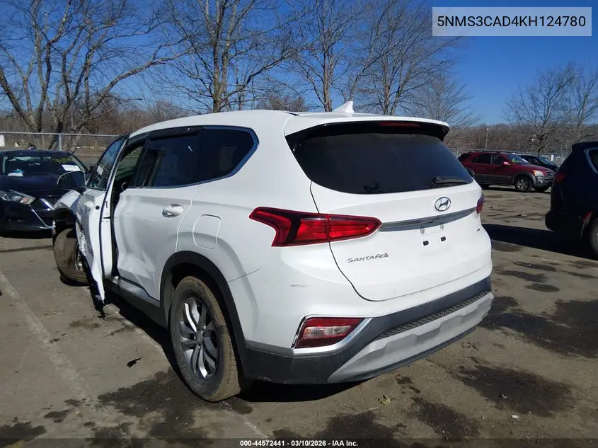 Auction sale of the 2019 Hyundai Santa Fe , vin: 5NMS3CAD4KH124780, lot number: 44572441