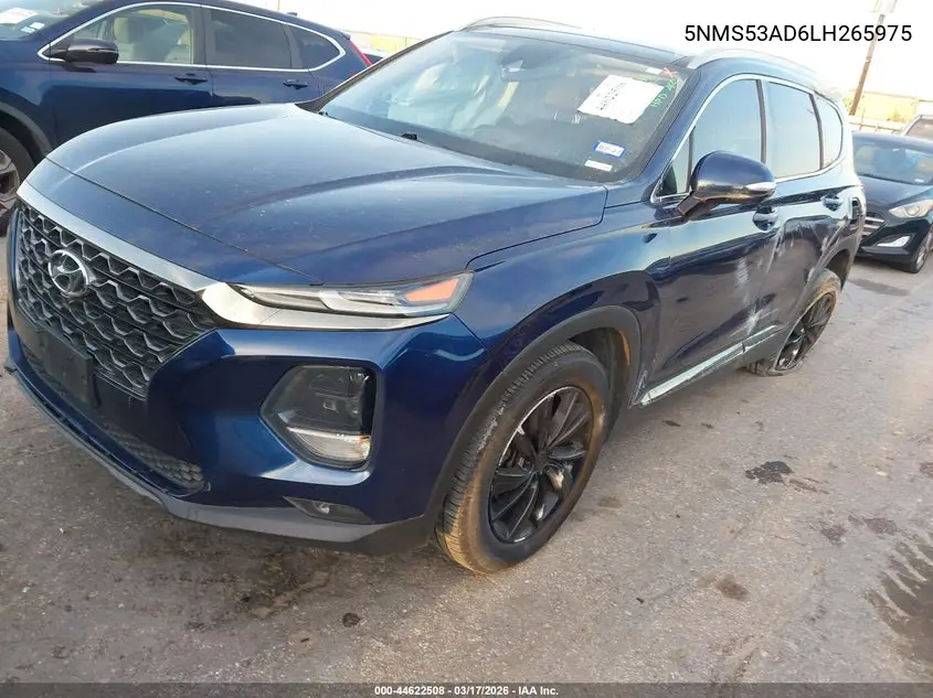 Auction sale of the 2020 Hyundai Santa Fe , vin: 5NMS53AD6LH265975, lot number: 44622508