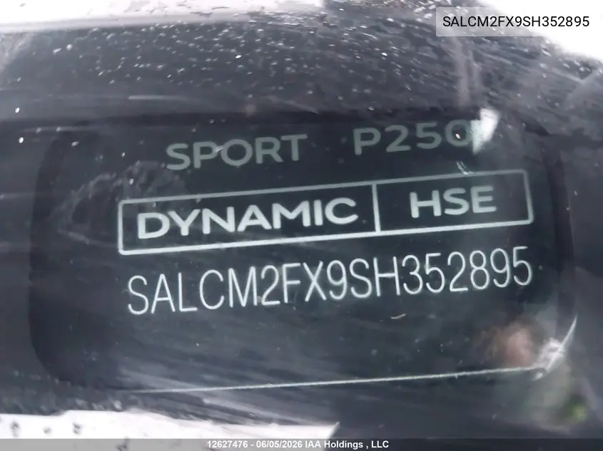 Auction sale of the 2025 Land Rover Discovery Sport , vin: SALCM2FX9SH352895, lot number: 12627476