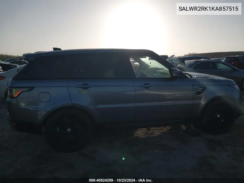Auction sale of the 2019 Land Rover Range Rover Sport , vin: SALWR2RK1KA857515, lot number: 40524259