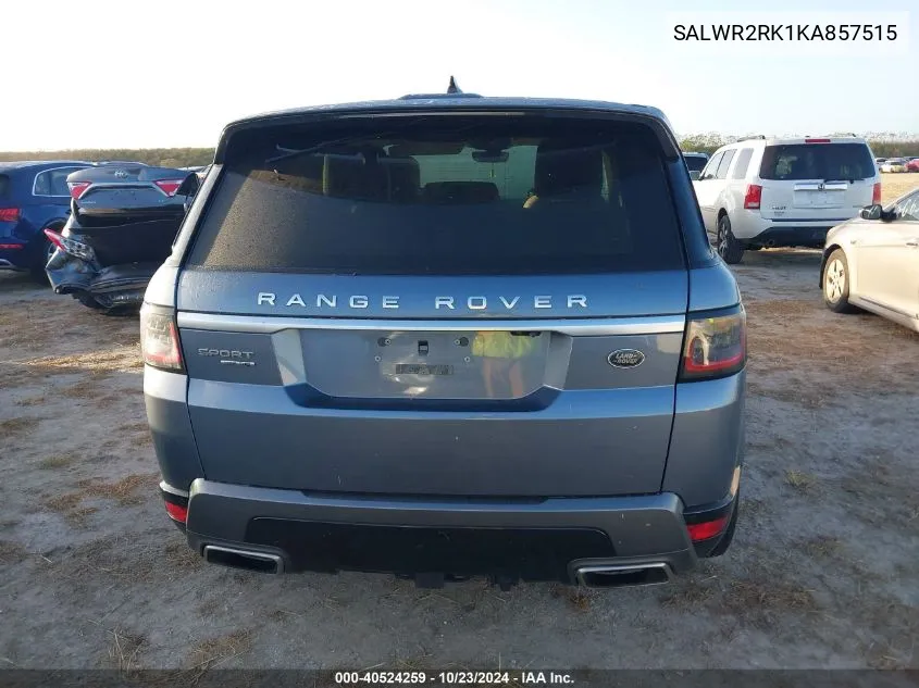 Auction sale of the 2019 Land Rover Range Rover Sport , vin: SALWR2RK1KA857515, lot number: 40524259