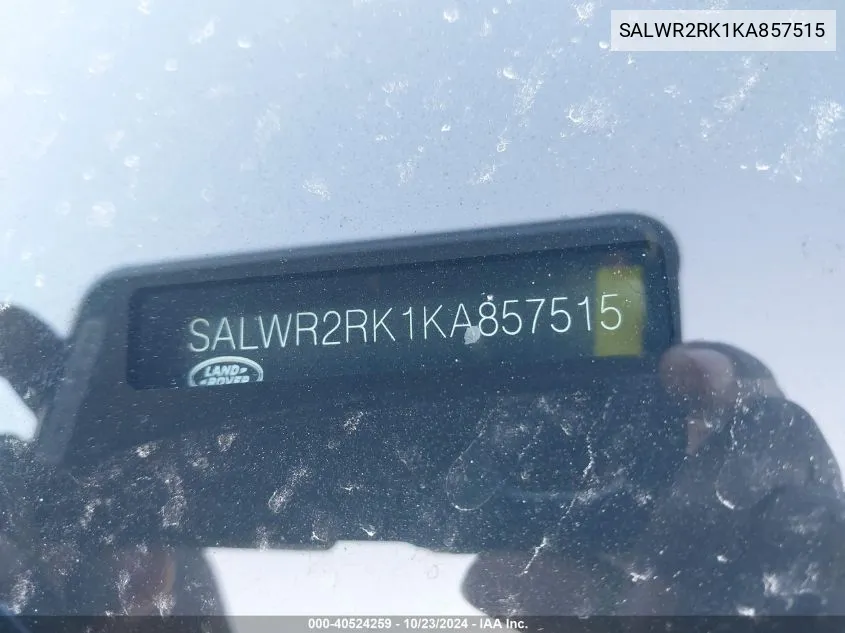 Auction sale of the 2019 Land Rover Range Rover Sport , vin: SALWR2RK1KA857515, lot number: 40524259