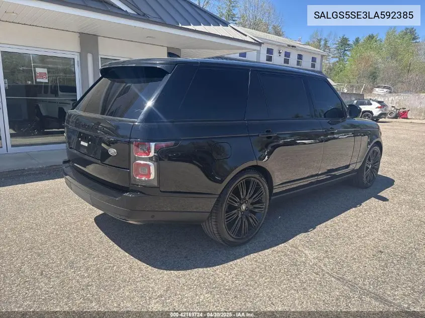 Auction sale of the 2020 Land Rover Range Rover , vin: SALGS5SE3LA592385, lot number: 42169724