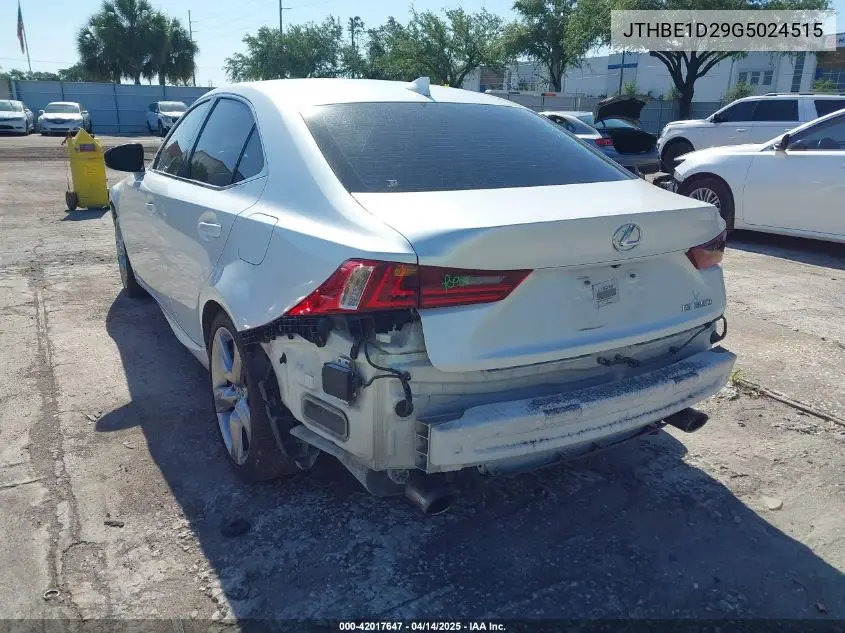 Auction sale of the 2016 Lexus IS , vin: JTHBE1D29G5024515, lot number: 42017647