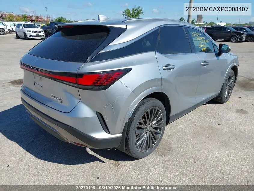 Auction sale of the 2023 Lexus RX , vin: 2T2BBMCAXPC008407, lot number: 20270198
