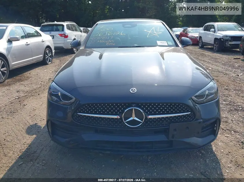 Auction sale of the 2022 Mercedes Benz C klasse , vin: W1KAF4HB9NR049996, lot number: 45729517