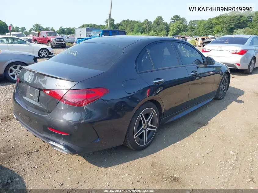 Auction sale of the 2022 Mercedes Benz C klasse , vin: W1KAF4HB9NR049996, lot number: 45729517