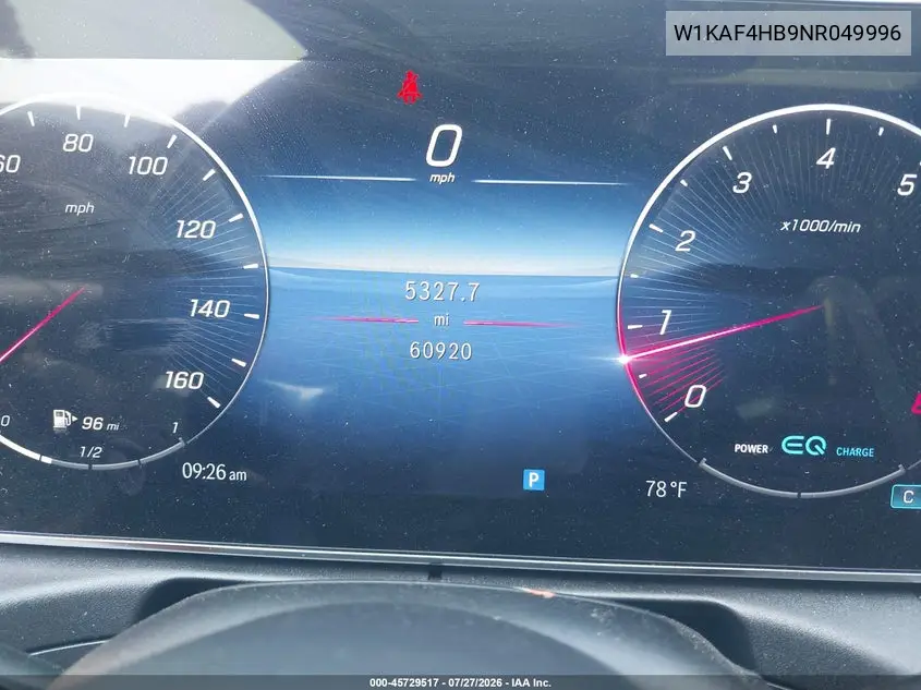 Auction sale of the 2022 Mercedes Benz C klasse , vin: W1KAF4HB9NR049996, lot number: 45729517