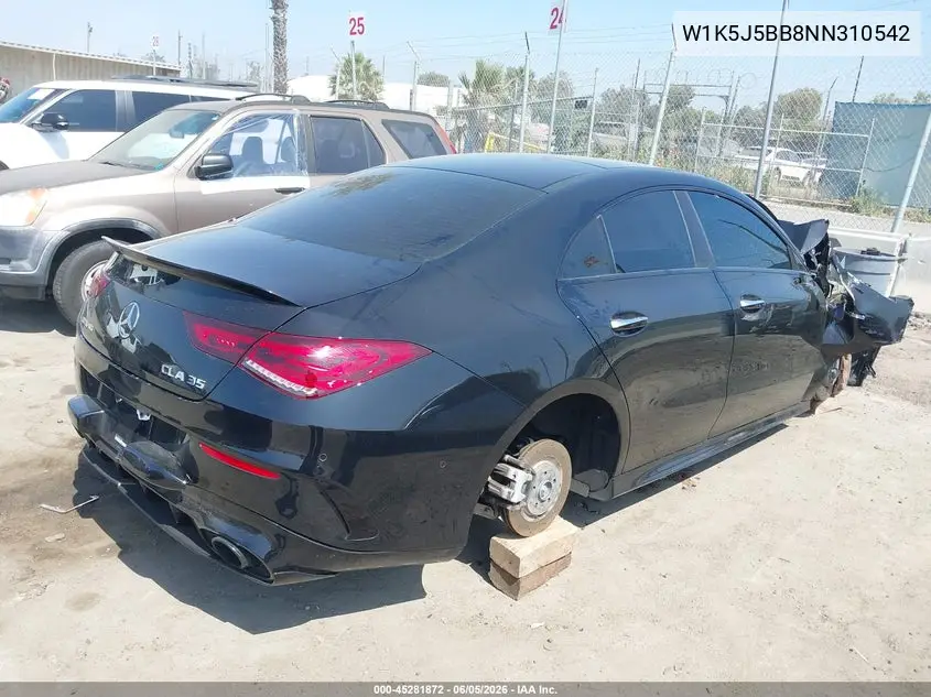 Auction sale of the 2022 Mercedes Benz CLA klasse AMG , vin: W1K5J5BB8NN310542, lot number: 45281872