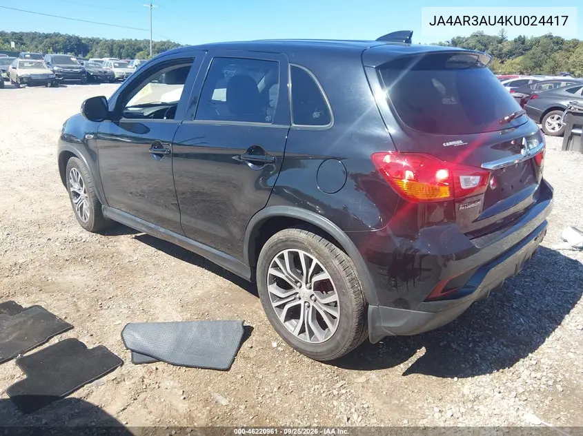 Auction sale of the 2019 Mitsubishi Outlander , vin: JA4AR3AU4KU024417, lot number: 46220961