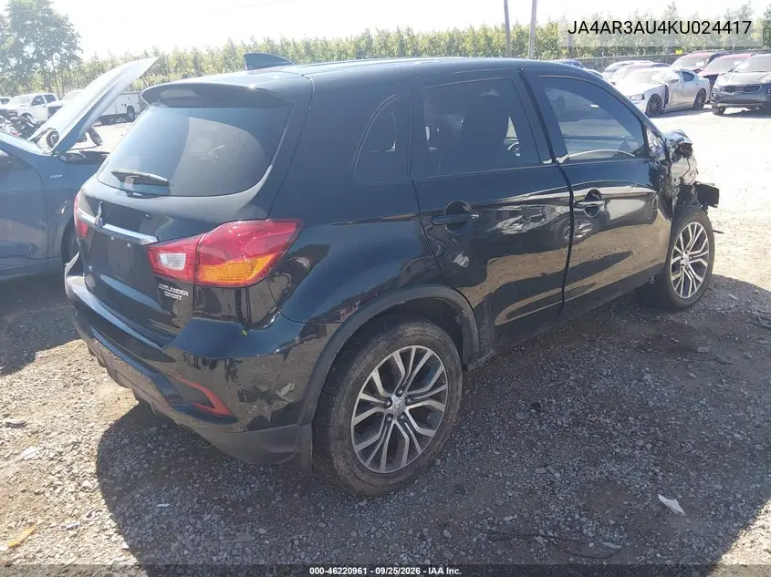 Auction sale of the 2019 Mitsubishi Outlander , vin: JA4AR3AU4KU024417, lot number: 46220961