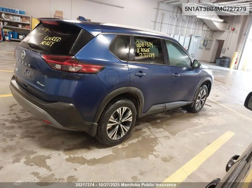 Auction sale of the 2021 Nissan Rogue , vin: 5N1AT3BB4MC727279, lot number: 20217374