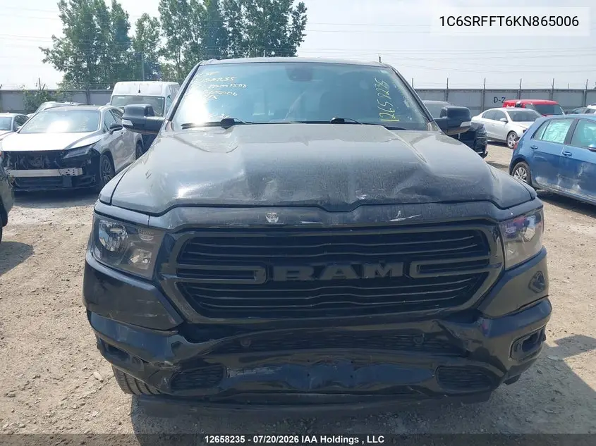 Auction sale of the 2019 RAM 1500 , vin: 1C6SRFFT6KN865006, lot number: 12658235