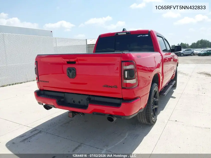 Auction sale of the 2022 RAM 1500 , vin: 1C6SRFVT5NN432833, lot number: 12644816