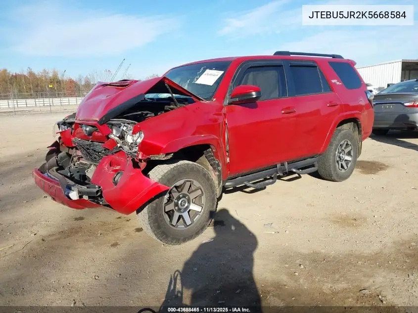 Auction sale of the 2019 Toyota 4Runner , vin: JTEBU5JR2K5668584, lot number: 43688465