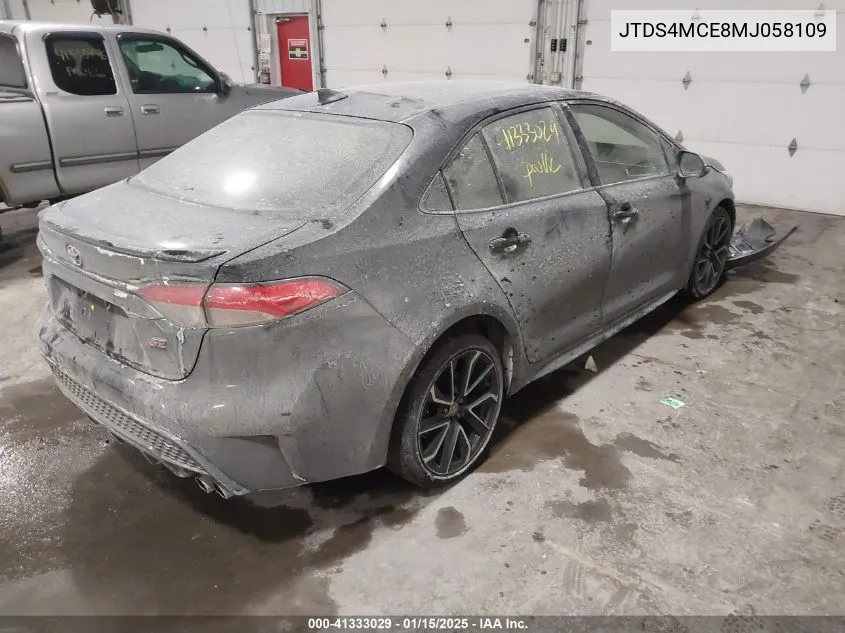 Auction sale of the 2021 Toyota Corolla , vin: JTDS4MCE8MJ058109, lot number: 41333029