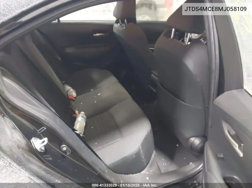 Auction sale of the 2021 Toyota Corolla , vin: JTDS4MCE8MJ058109, lot number: 41333029