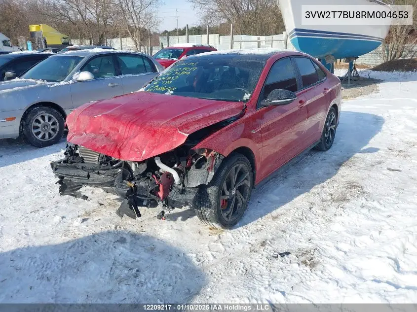 Auction sale of the 2024 Volkswagen Jetta , vin: 3VW2T7BU8RM004653, lot number: 12209217