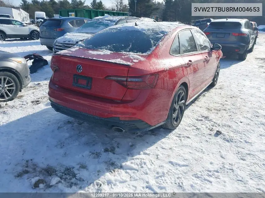 Auction sale of the 2024 Volkswagen Jetta , vin: 3VW2T7BU8RM004653, lot number: 12209217